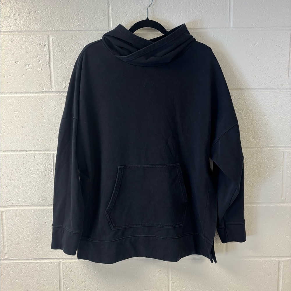 Fabletics Black Pullover Hoodie | Soft Oversized Fit Size L | Everyday Essential